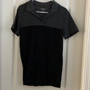 Black and gray collar shirt